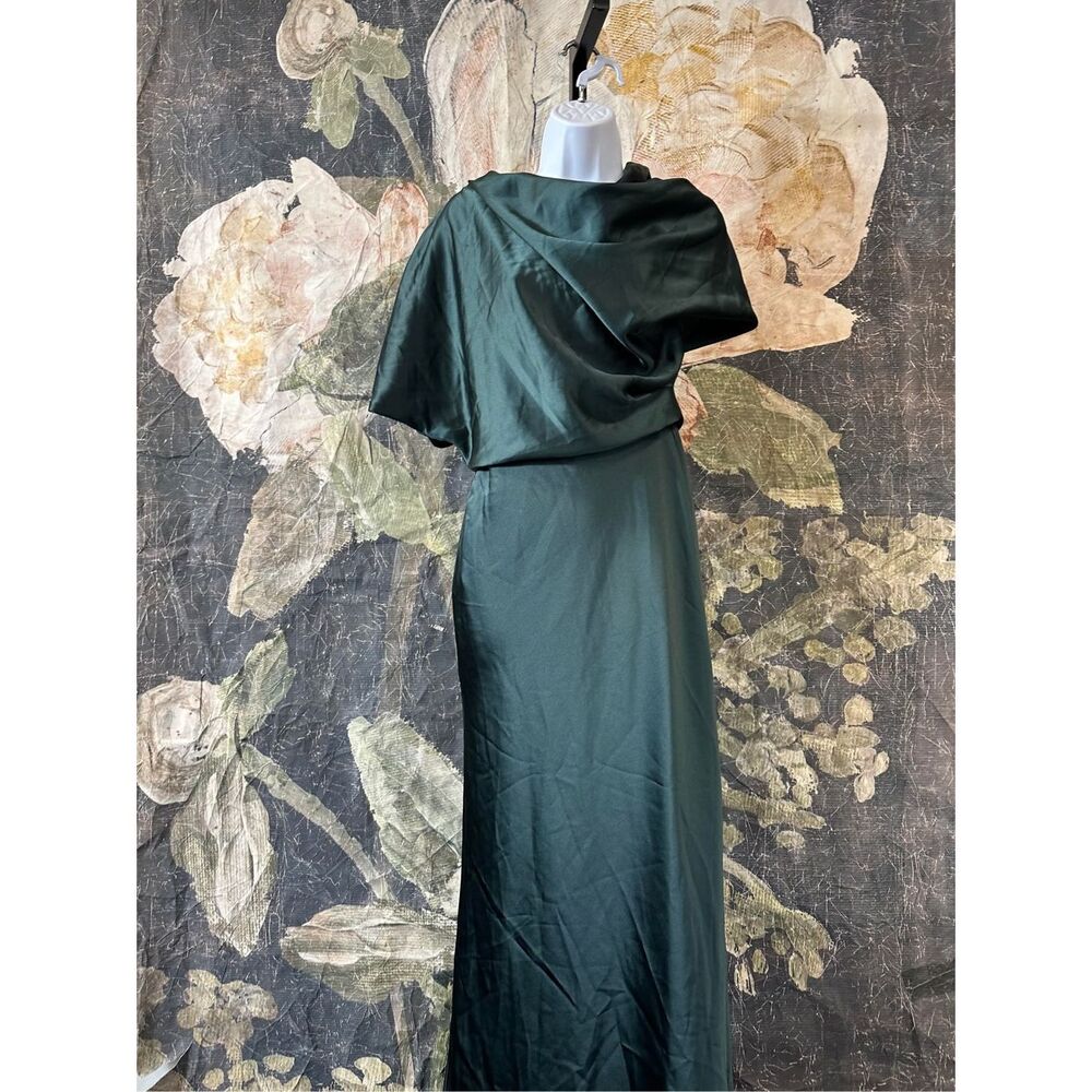 New Amsale Pryce Off-Shoulder Satin Column Gown size 4 - Picture 7 of 10